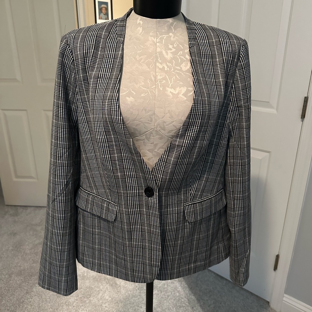 Premise Black and White Checkered Blazer